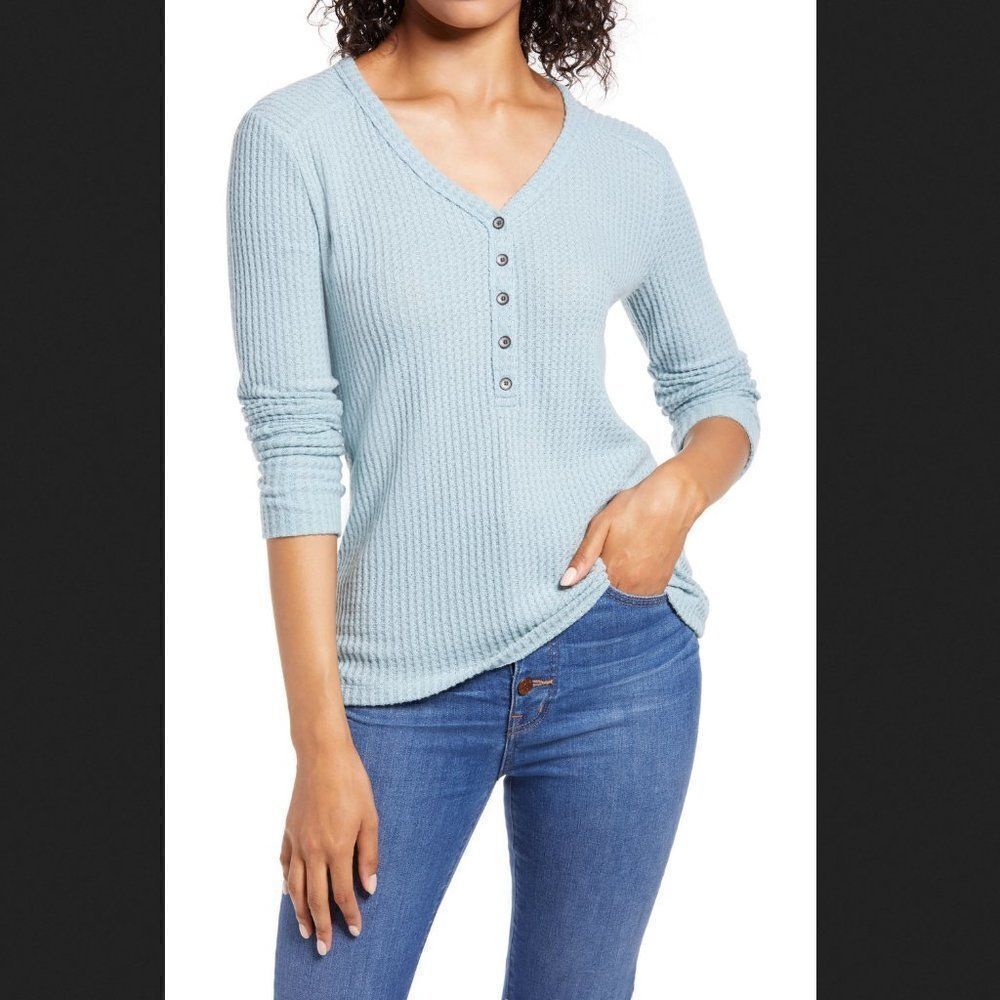 Caslon Green Thermal V-Neck Size XL‎